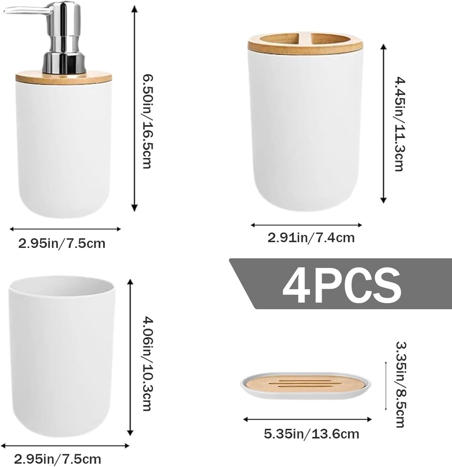 Wedhapy 4PCS Bathroom Bin Brush Set