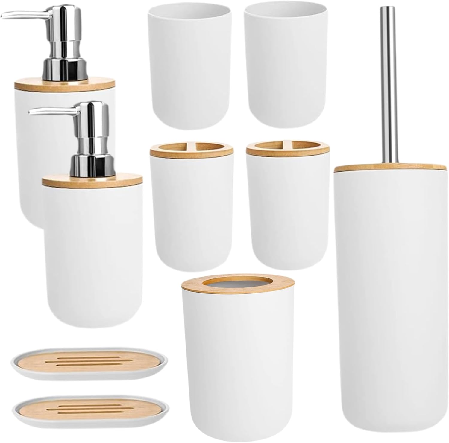 4PCS Bathroom Bin and Toilet Brush Set