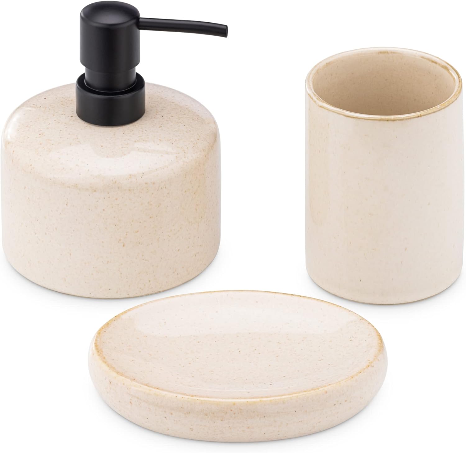 Navaris Ceramic Bathroom Accessories Set 3 Pieces