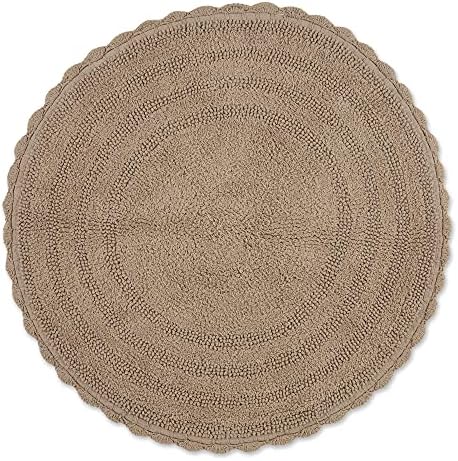 DII Crochet Round Bath Mat 275 Stone