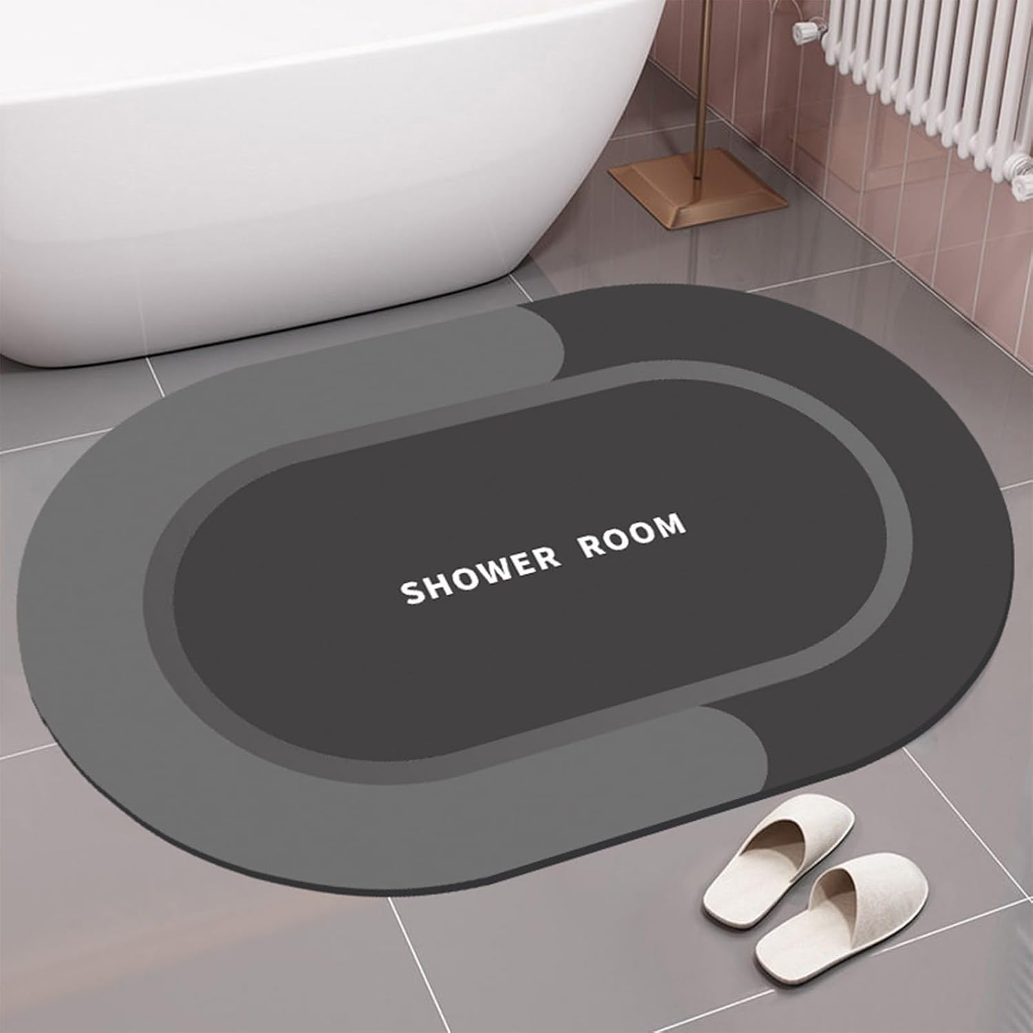 Super Absorbent Quick Dry Bath Rug with Non-Slip Backing