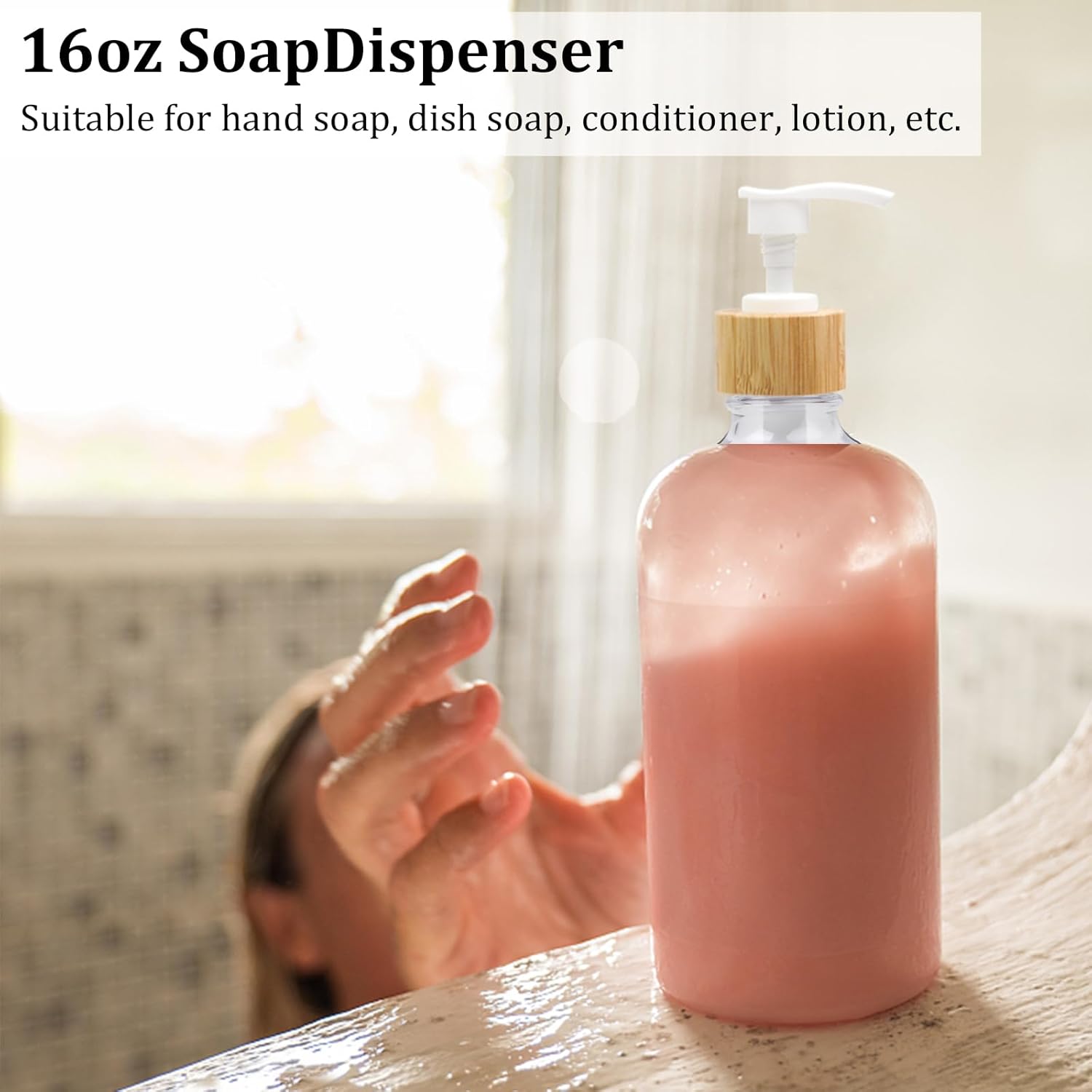 CLQ Bamboo Bathroom Accessories Set of 4 1