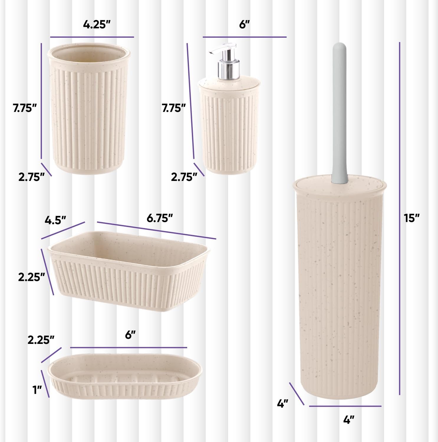 Superio 4-Piece Bathroom Accessories Set