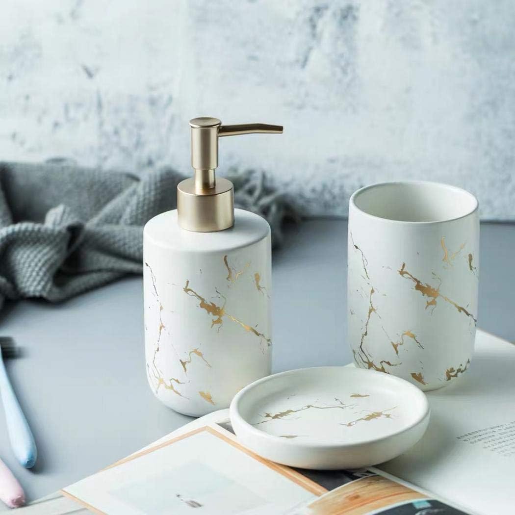 YYW Ceramic Bathroom Accessory Set - 3 Piece White