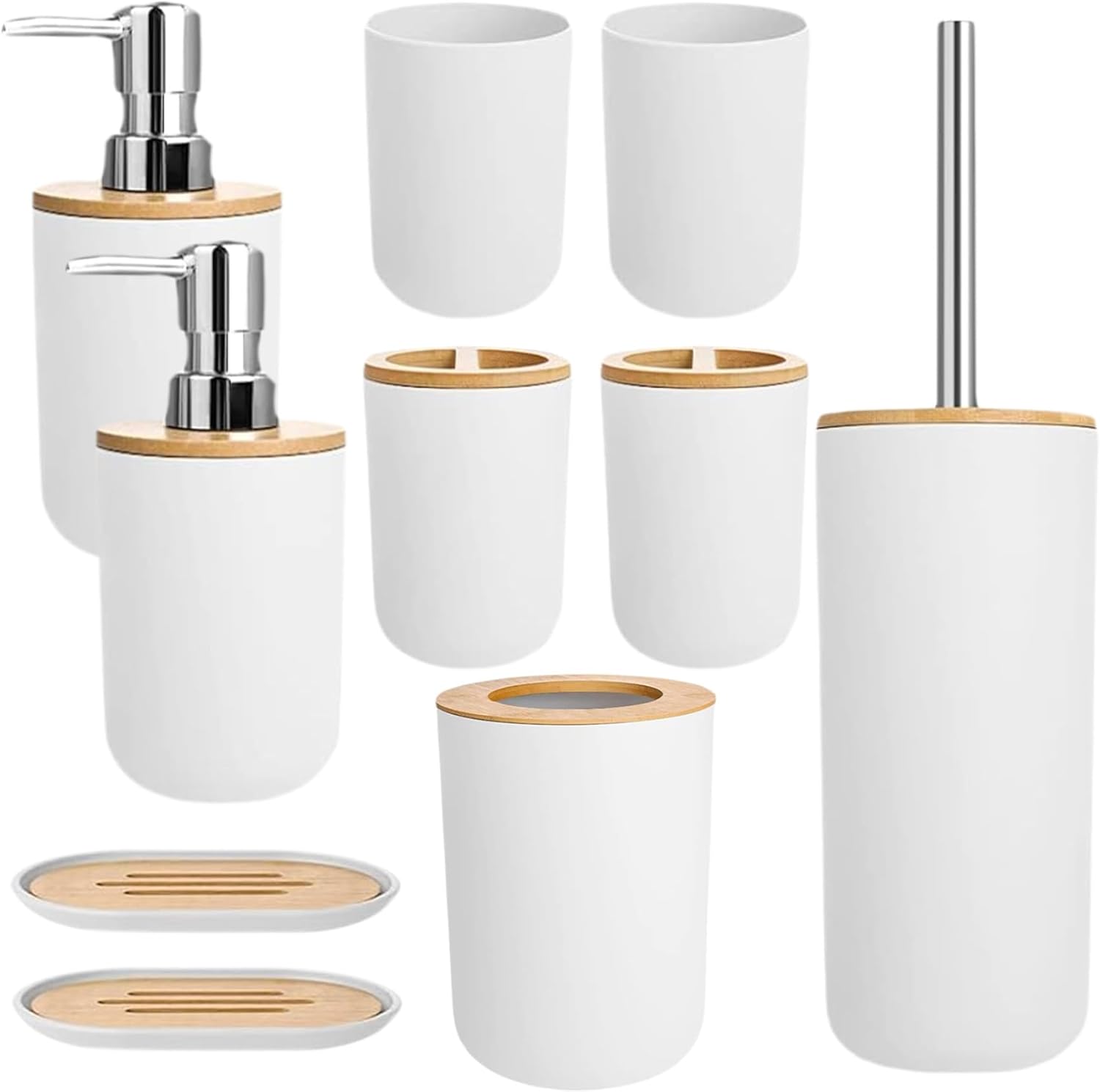 Wedhapy Bathroom Bin Toilet Brush Set 4PCS