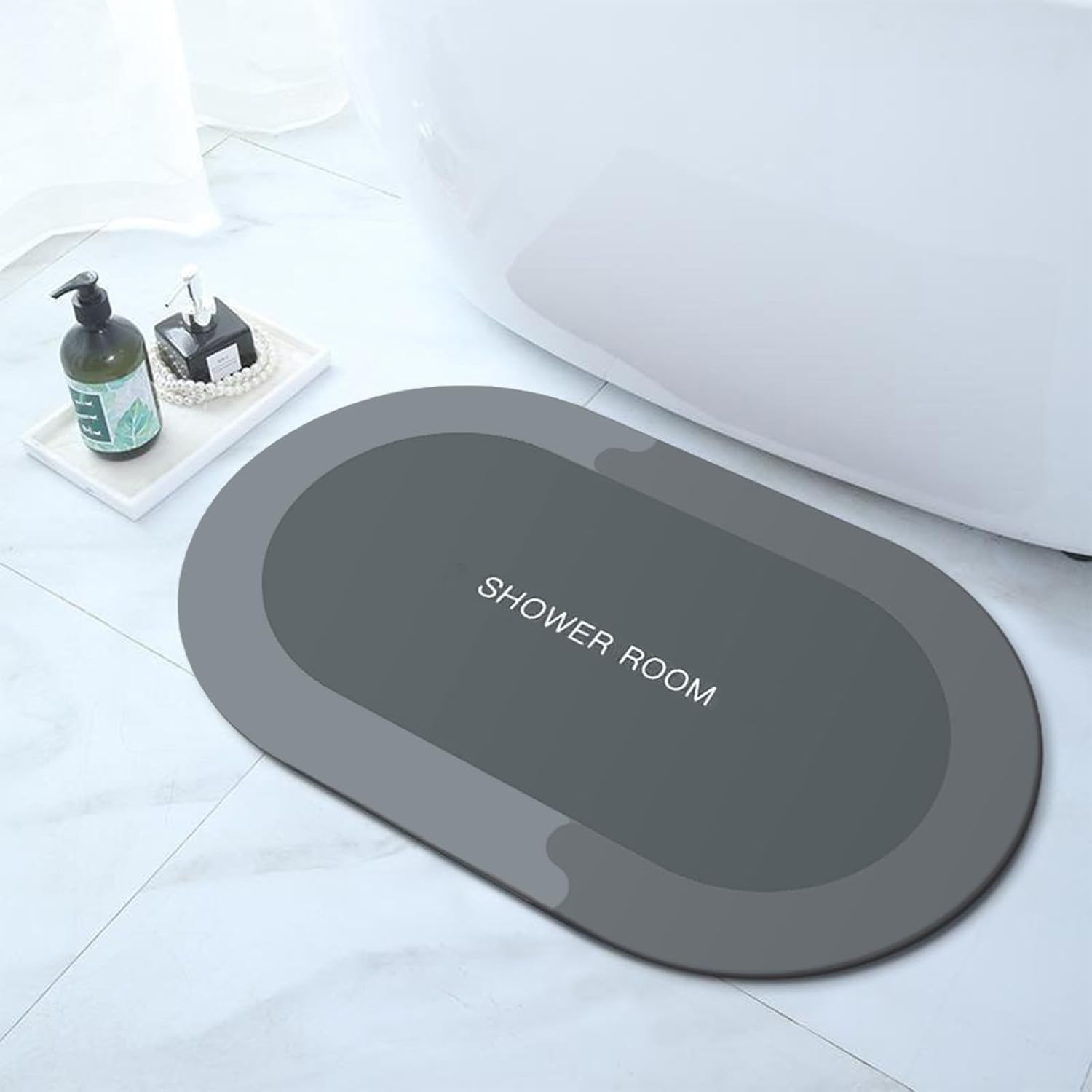 Luxuriate Bath Rug with Non-Slip Rubber Backing