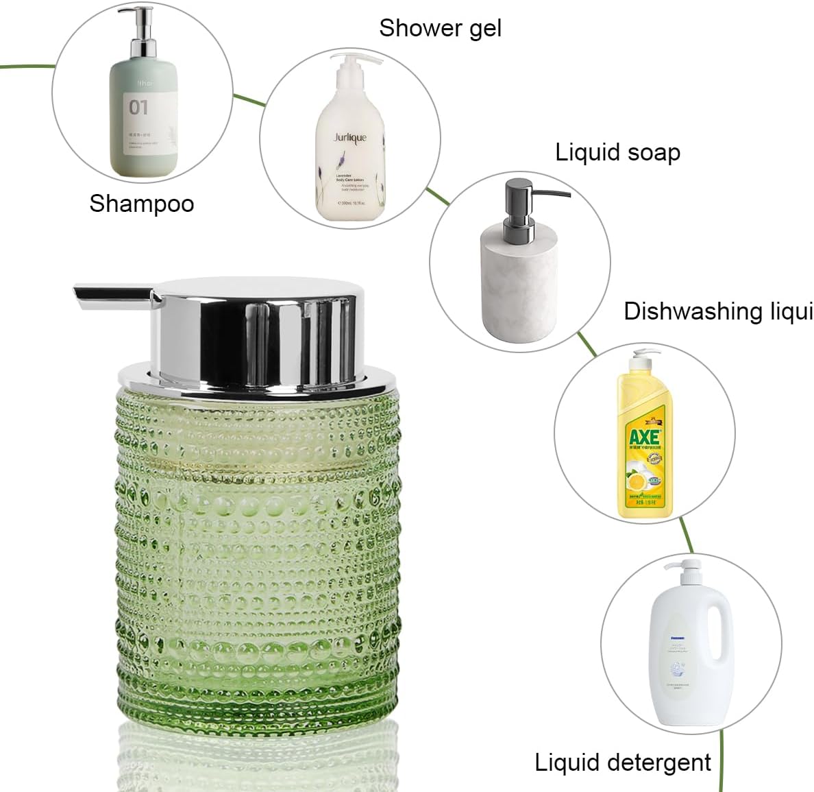 Tonxus Glass Bathroom Accessory Set with Soap and Toothbrush Holder