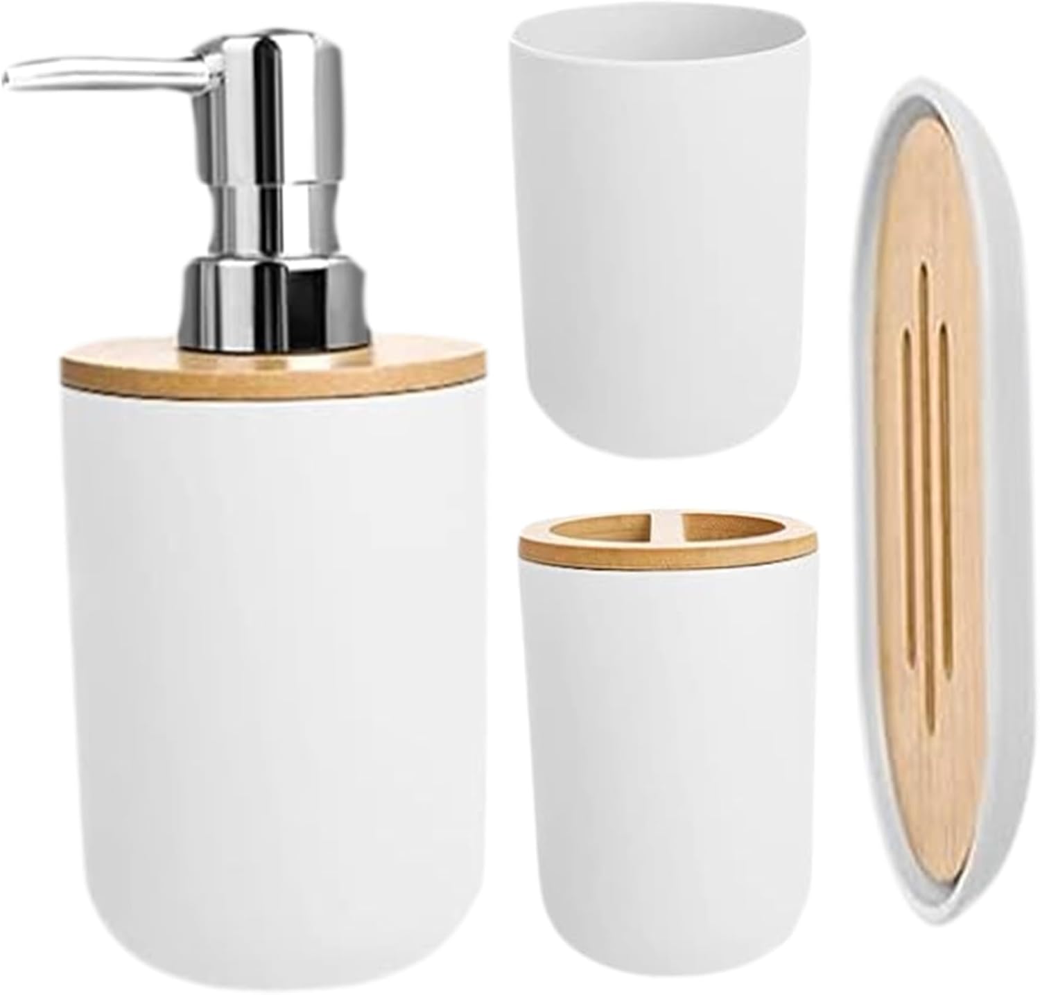 4PCS Bathroom Bin and Toilet Brush Set