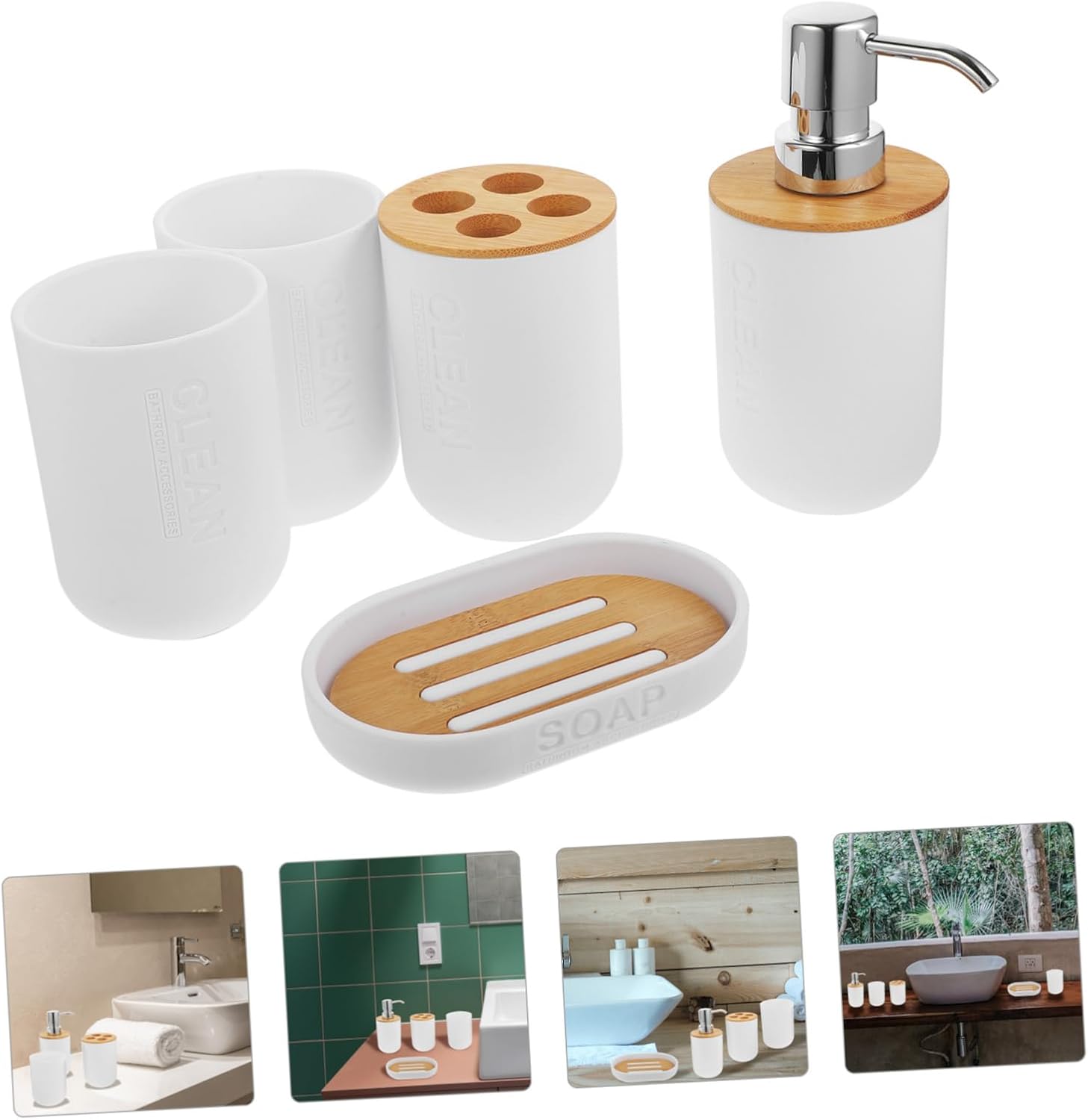 ABOOFAN Red Bathroom Soap Dispenser Set 1
