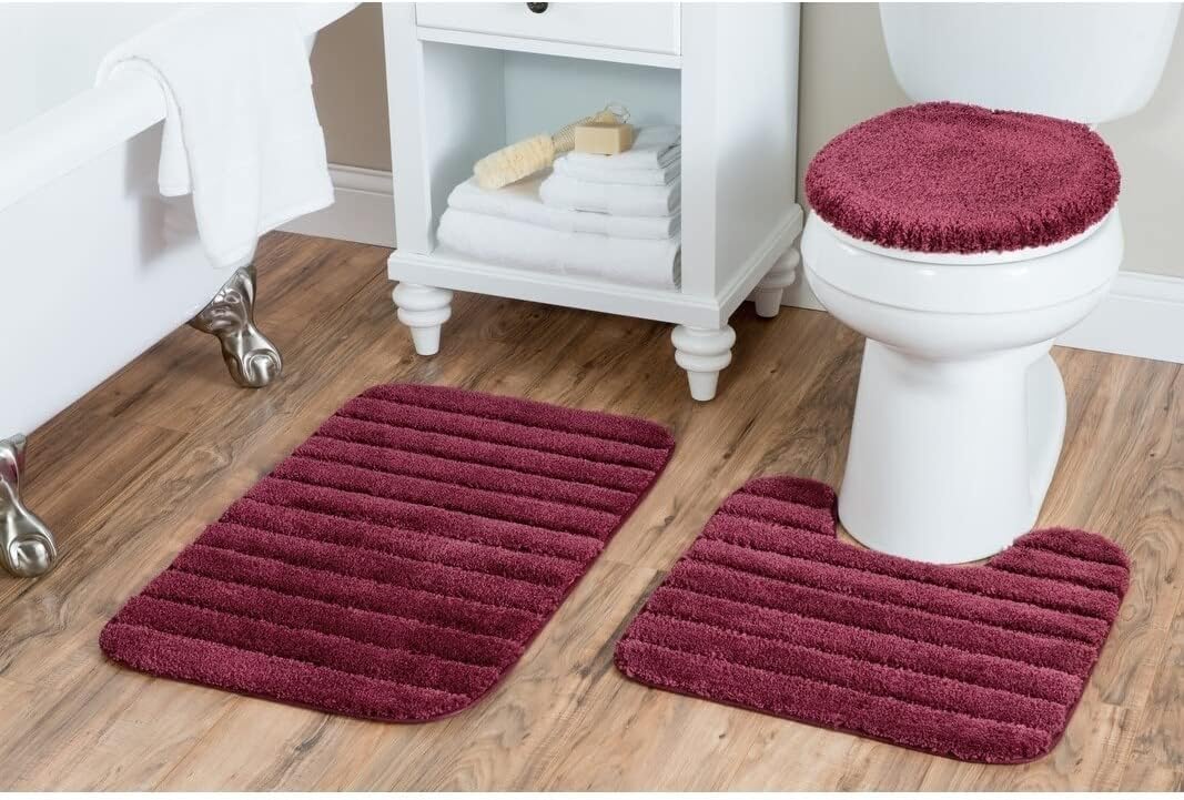 Baltic Linen Bellados Luxury Bath Rug Set Cranberry