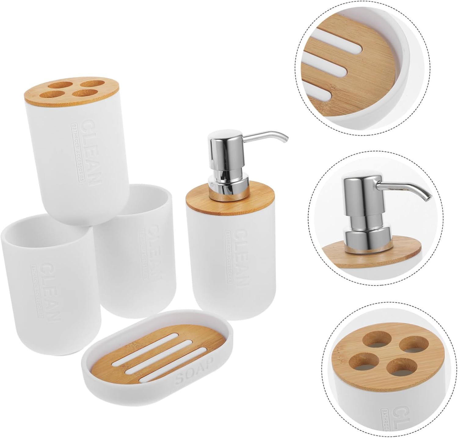 Cabilock Bathroom Cup Set 5pc Maroon
