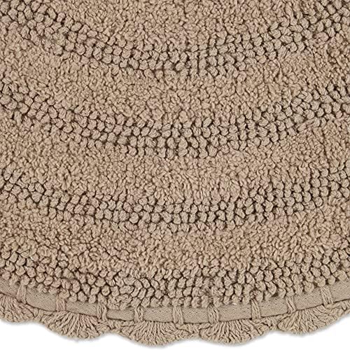 DII Crochet Round Bath Mat 275 Stone