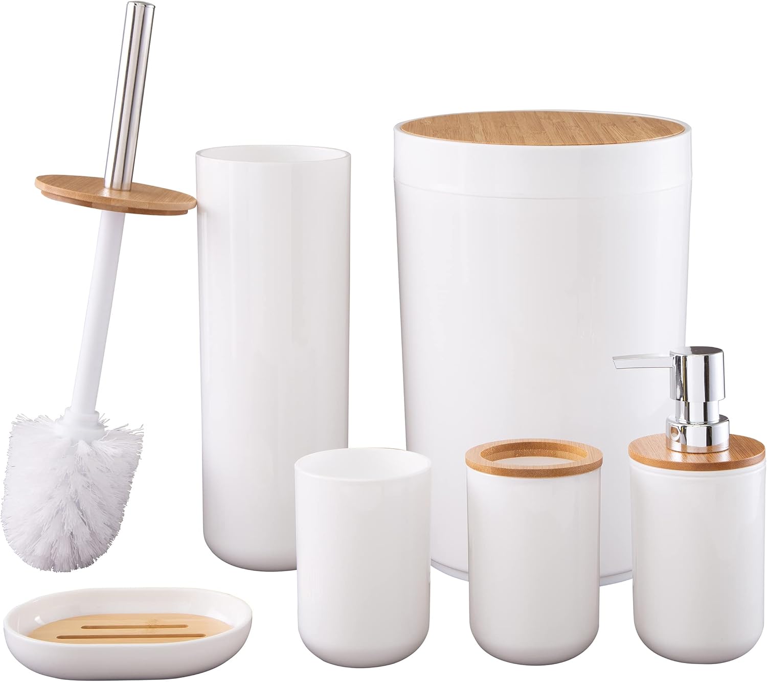 6-Piece Bathroom Accessories Set - White