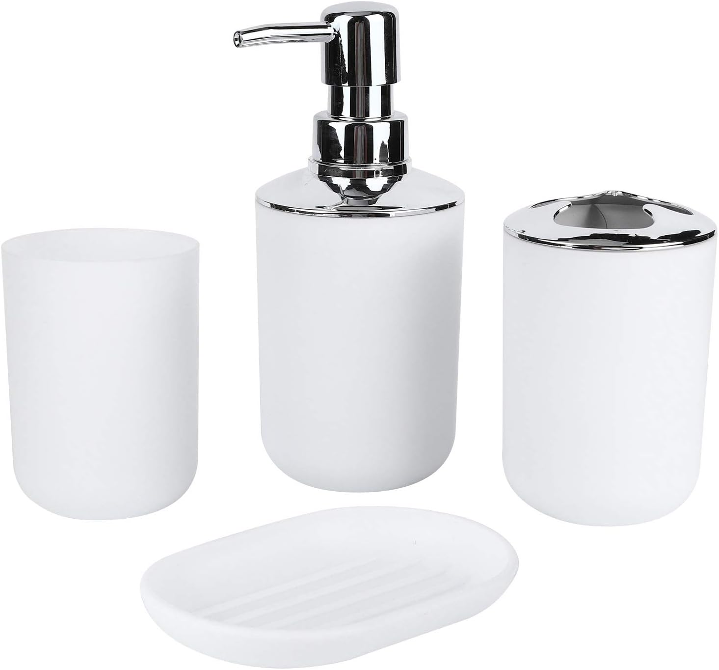 4Pcs Bathroom Accessories Set in White