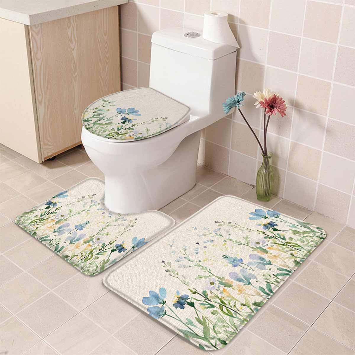 Wotrend Botanical 3 Piece Bath Rug Set
