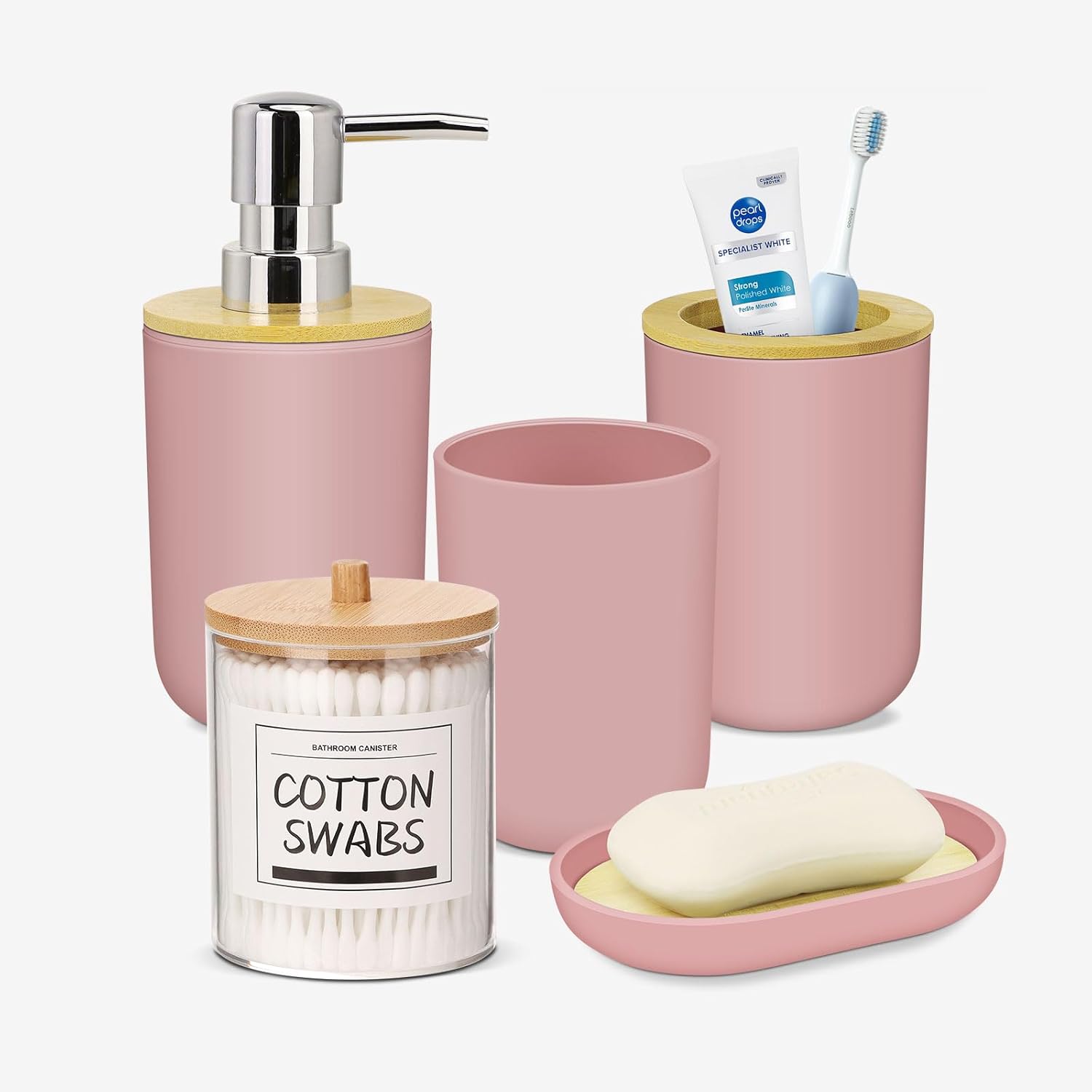 IMAVO Pink Bathroom Accessories Set 5 Piece