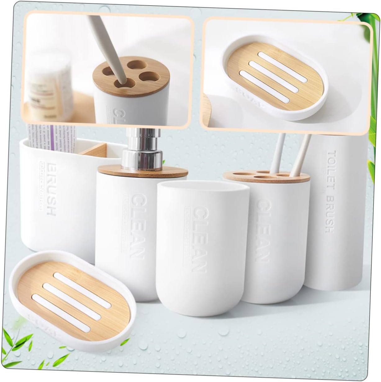 SOLUSTRE Bathroom Accessory Set 4-Piece Storage