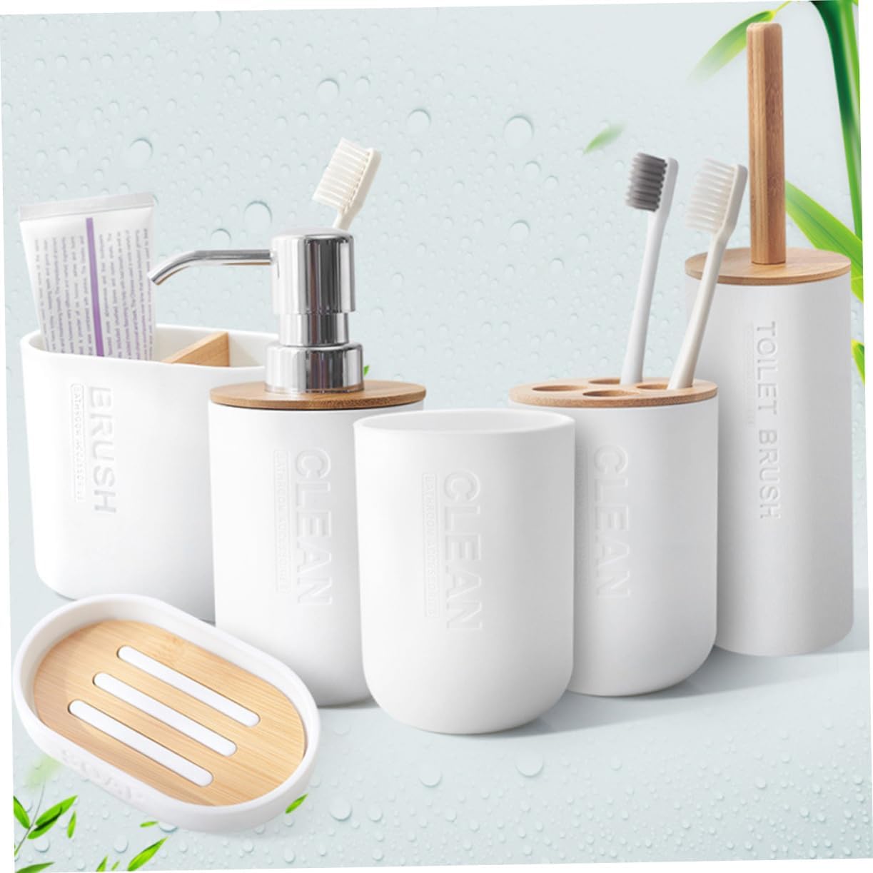 Alipis 1 Set Bathroom Accessories Kit with Washing Cup and Dish Dispenser