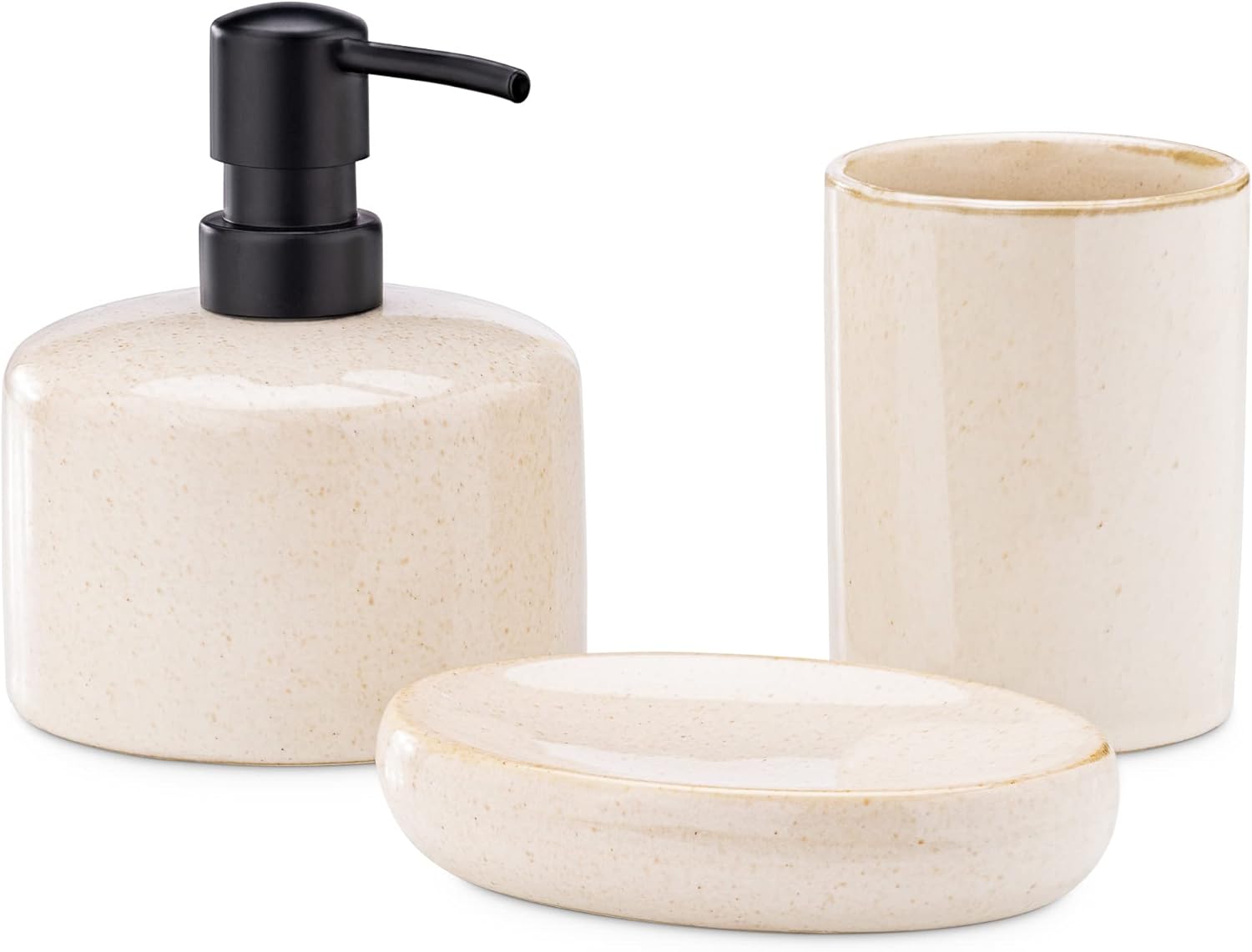 Navaris Ceramic Bathroom Accessories Set 3 Pieces