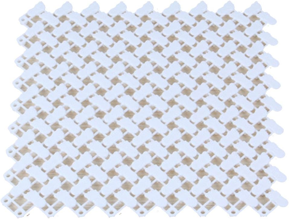 Scceatti 10x10in Waterproof Bath Mat Non-Slip White Blue Design
