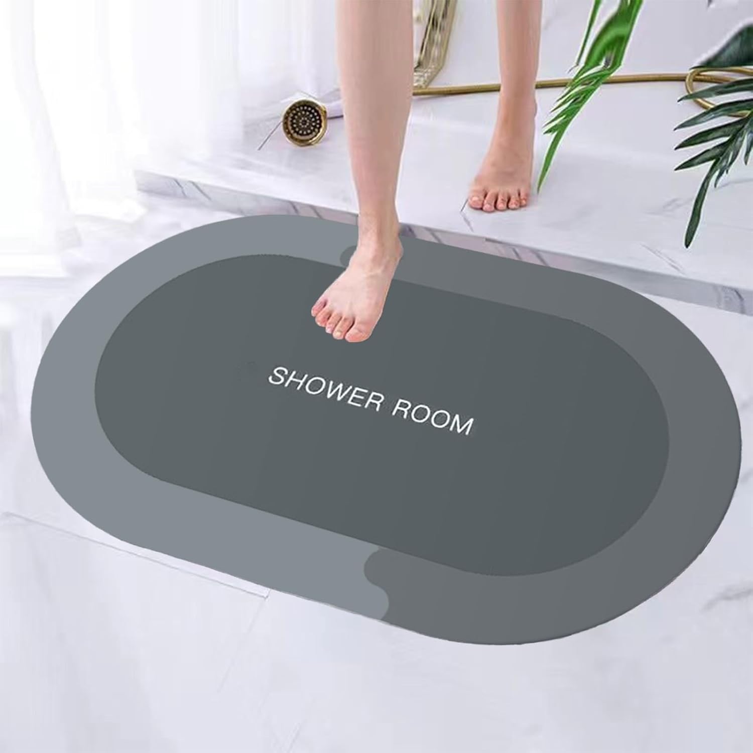 Luxuriate Bath Rug with Non-Slip Rubber Backing