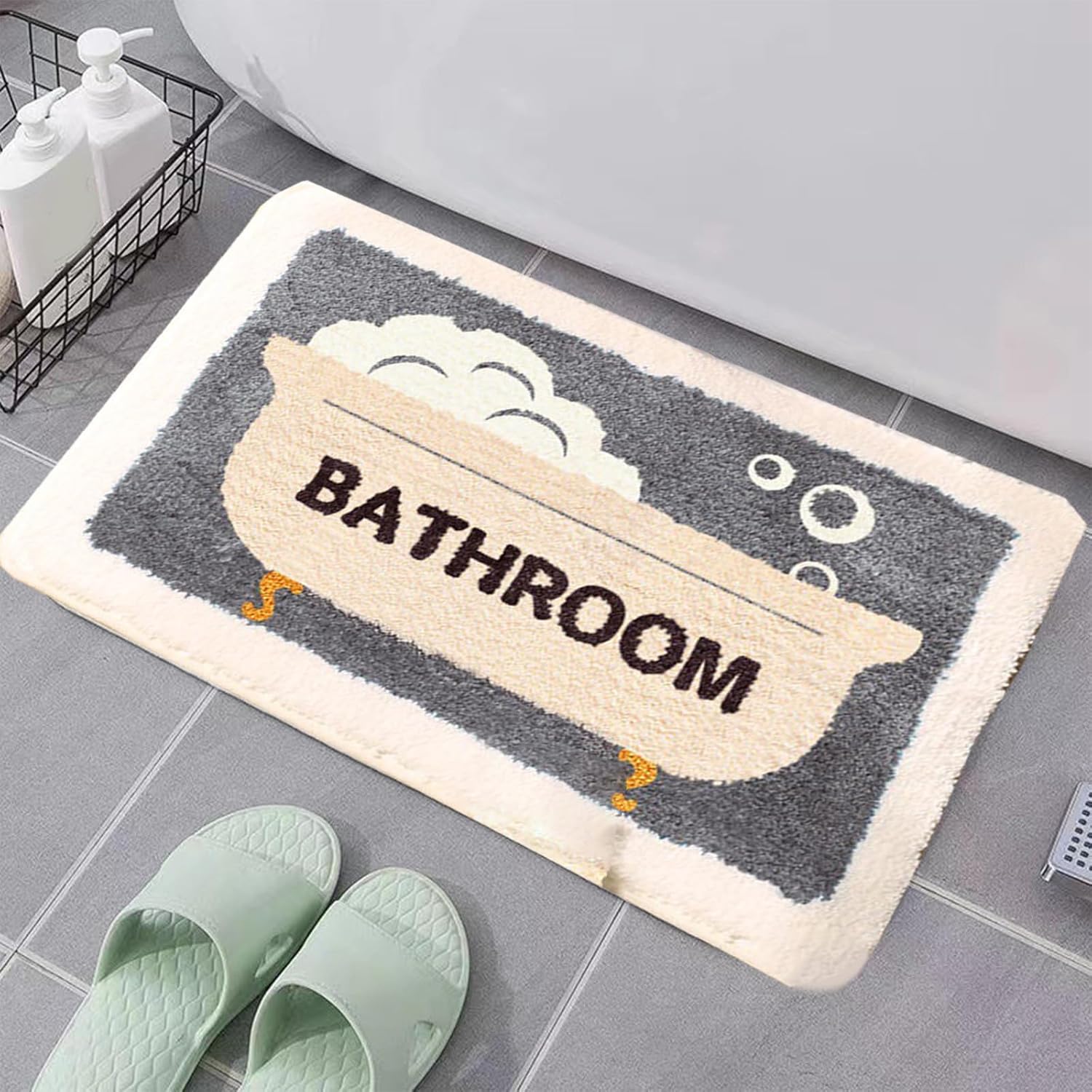 Thick Soft Microfiber Bath Rug 19x26in Non-Slip