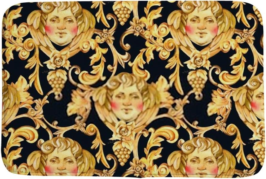 ZHIMI Watercolor Golden Angel Pattern Bath Rug