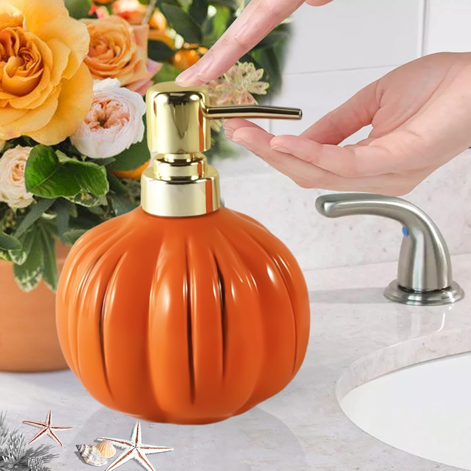 YabcY Pumpkin Bathroom Accessories Set 3PC 1