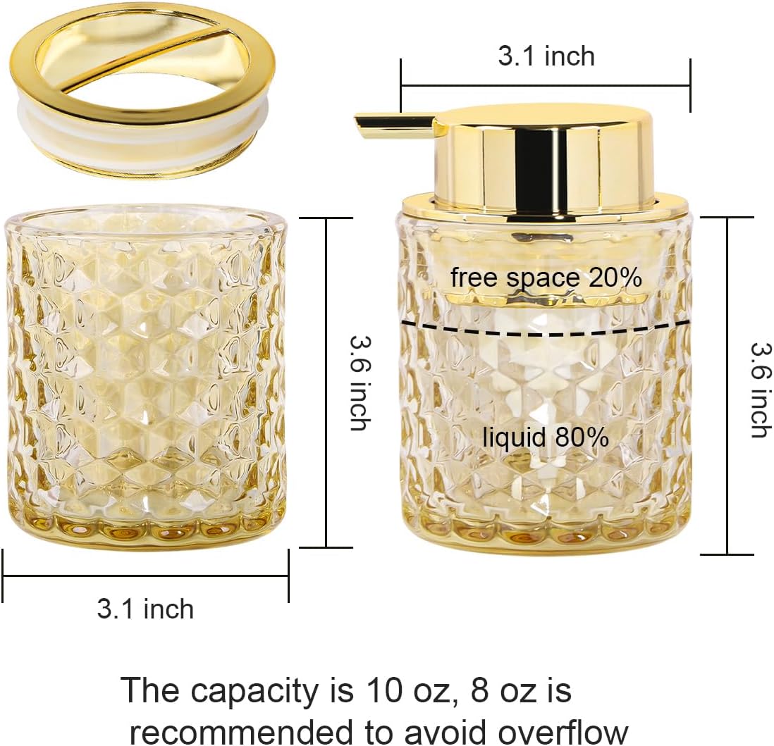 Fvstar Amber Glass Bathroom Accessories Set 2pcs 1