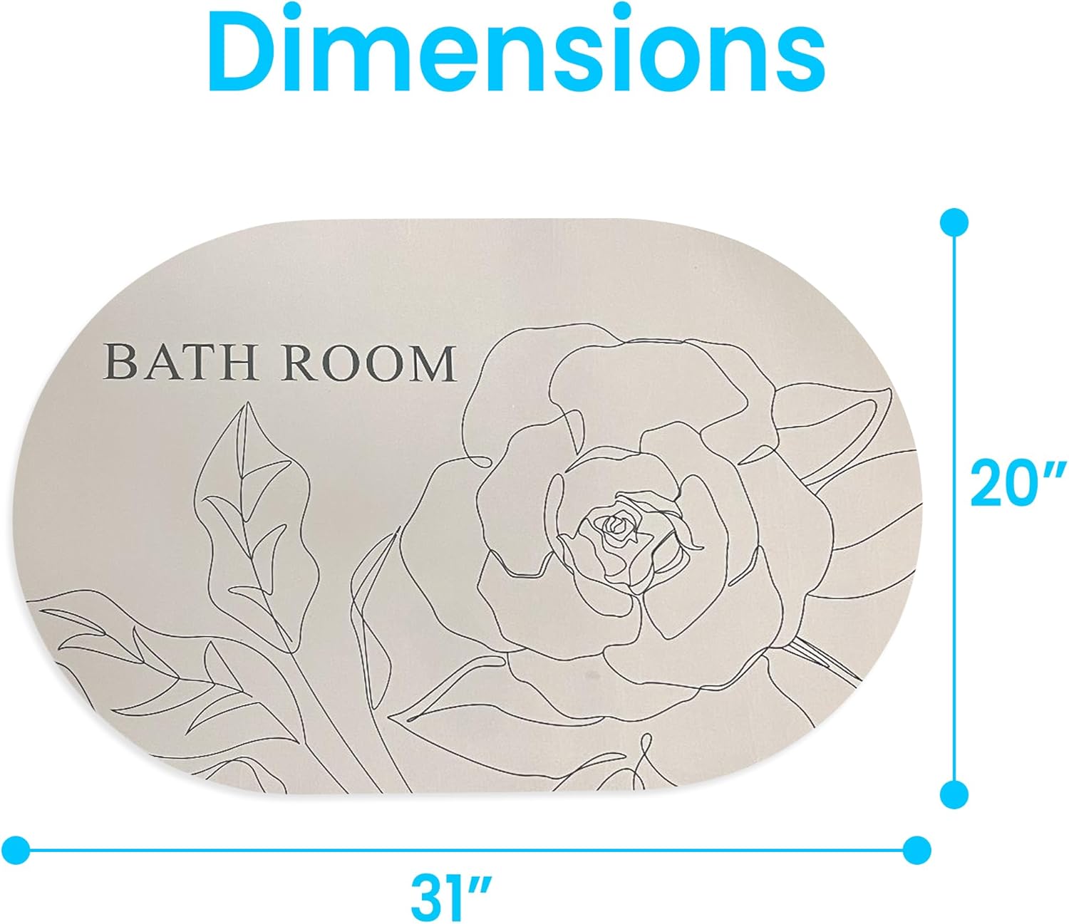 Super Absorbent Quick Dry Non-Slip Bath Mat 20 x 31