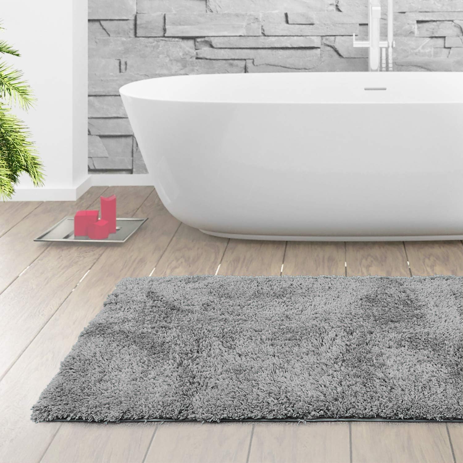 Clara Clark Silver Bath Rug Set 32 x 48 Inches