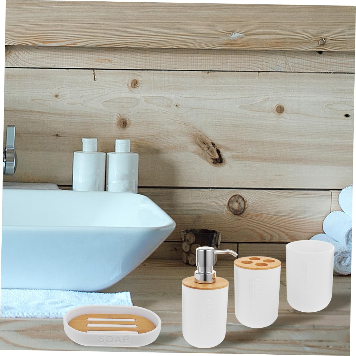 ABOOFAN Red Bathroom Soap Dispenser Set 1
