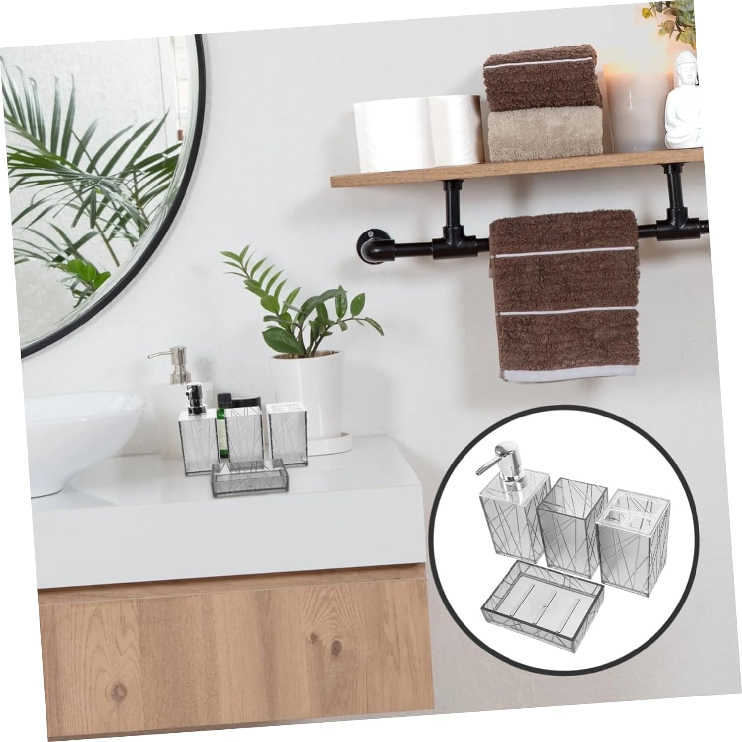 IMIKEYA 1 Set Bathroom Essentials Dispenser Kit