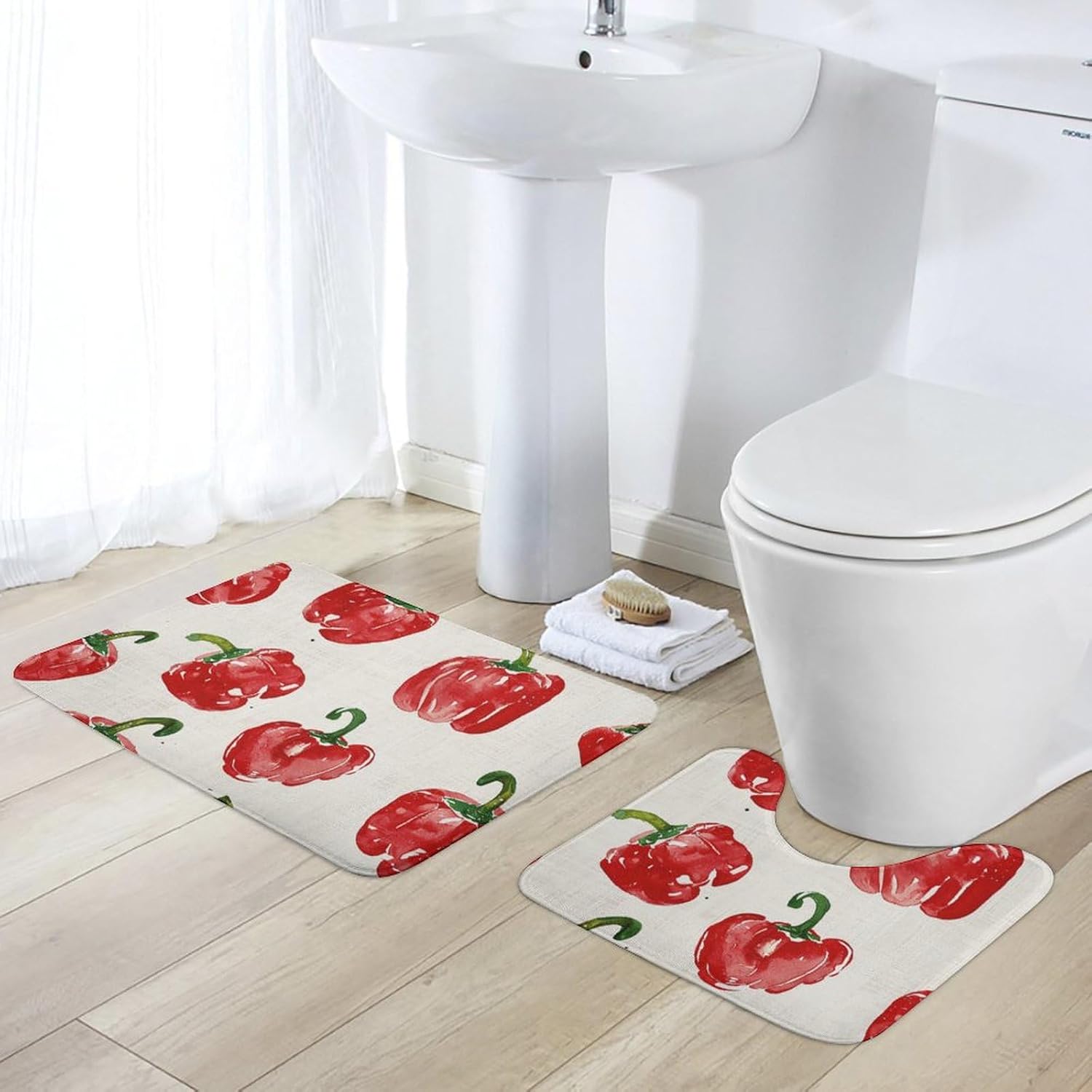 Ultra Soft 2-Piece Bathroom Rug Set with Non-Slip Mats