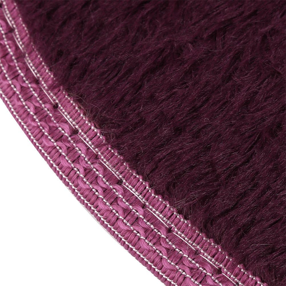 QAZIUY 16x12 Inch Non Slip Bath Mat - Soft Microfiber Shaggy Hot Pink