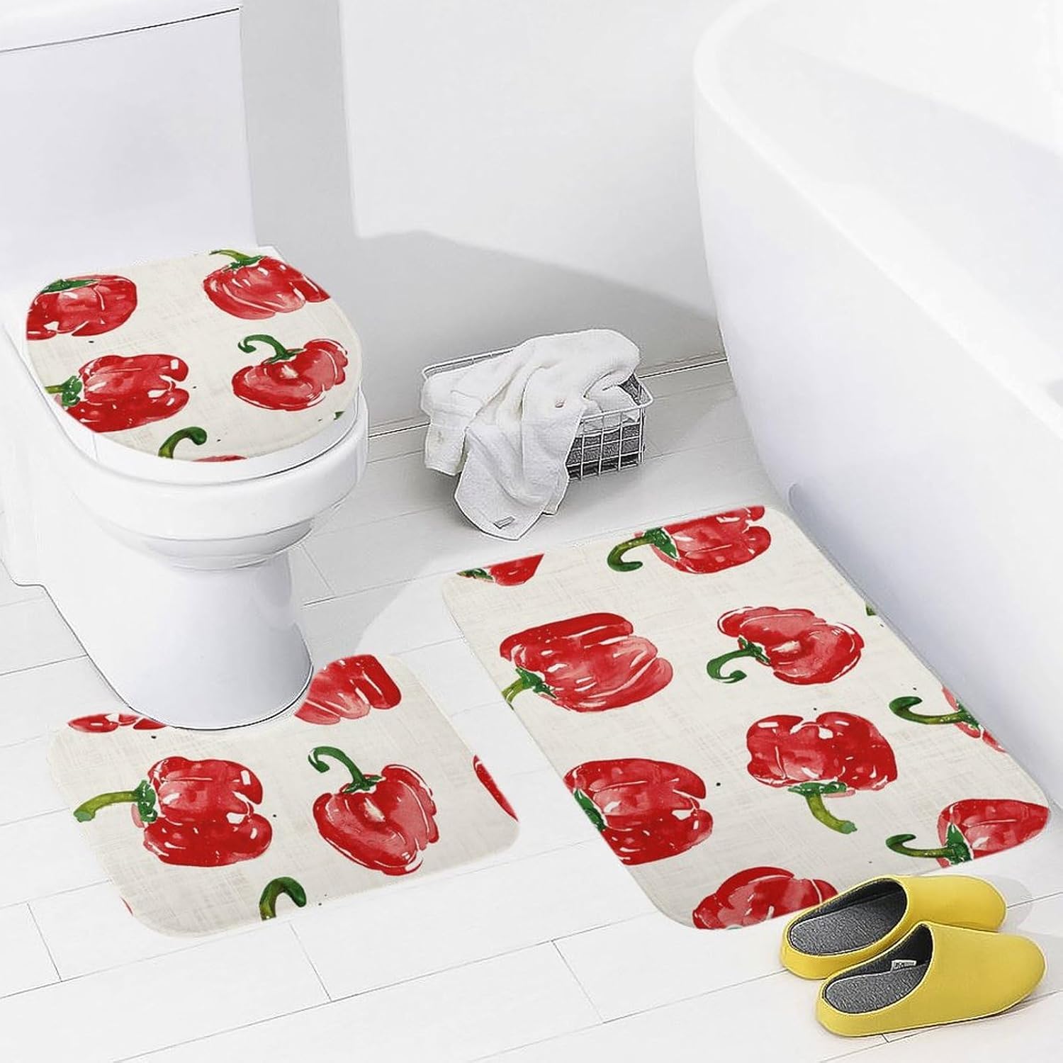 3 Piece Ultra Soft Bathroom Rugs Set with Non-Slip Mats