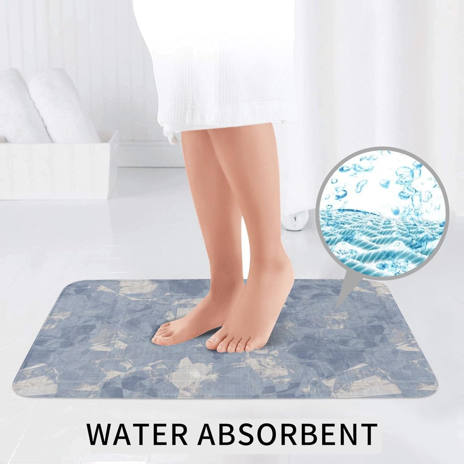 French Linen Print 3-Piece Bath Mat Set
