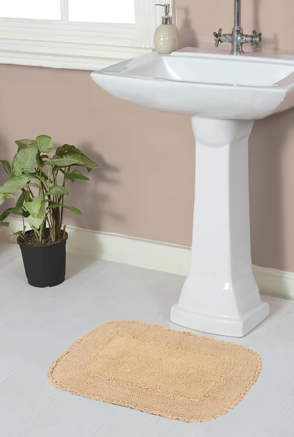 Home Weavers Radiant 100 Cotton Bath Rug Set Non-Slip 17x24