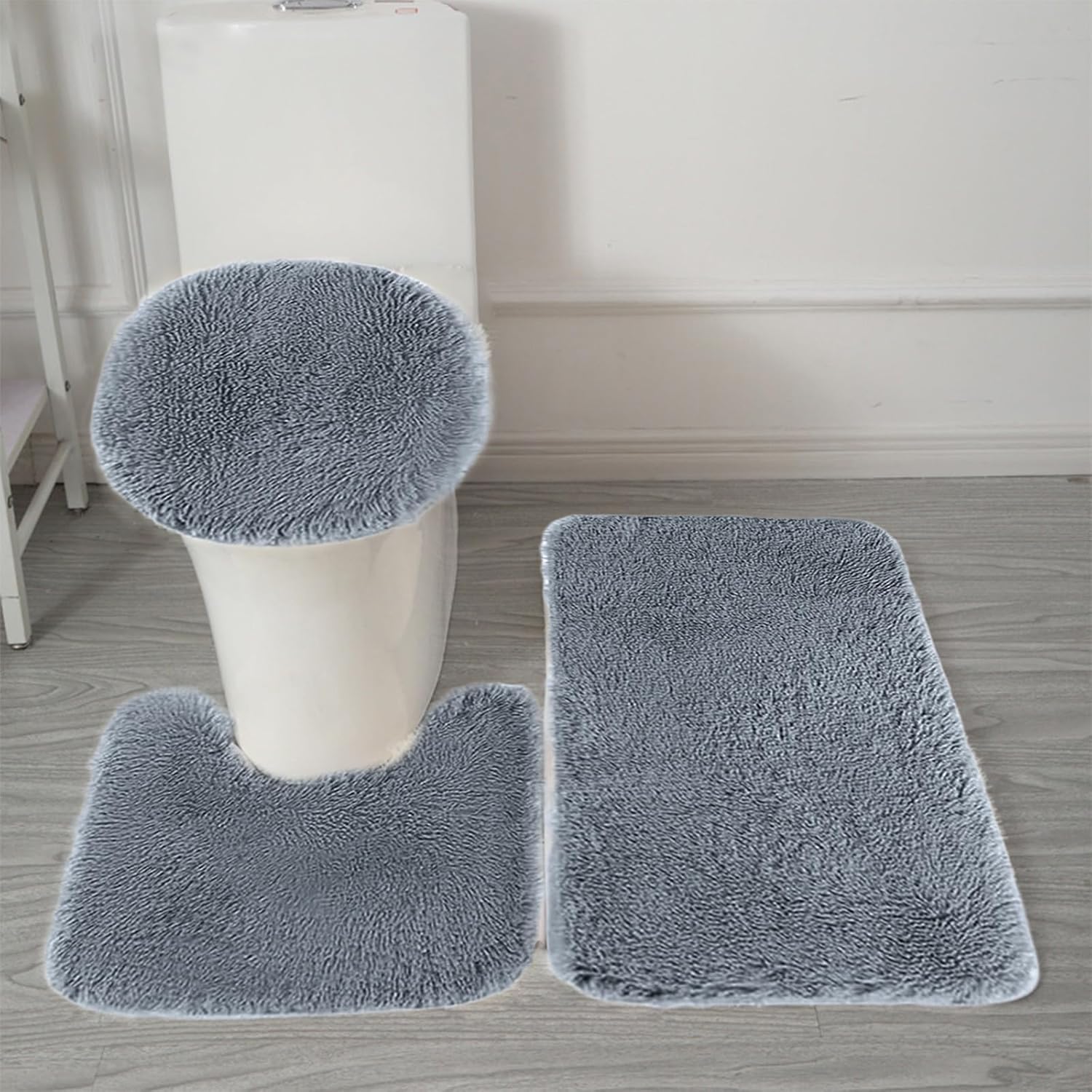 3 Piece Bath Rug Set - Non-Slip Microfiber Rugs with Rubber Backing 1
