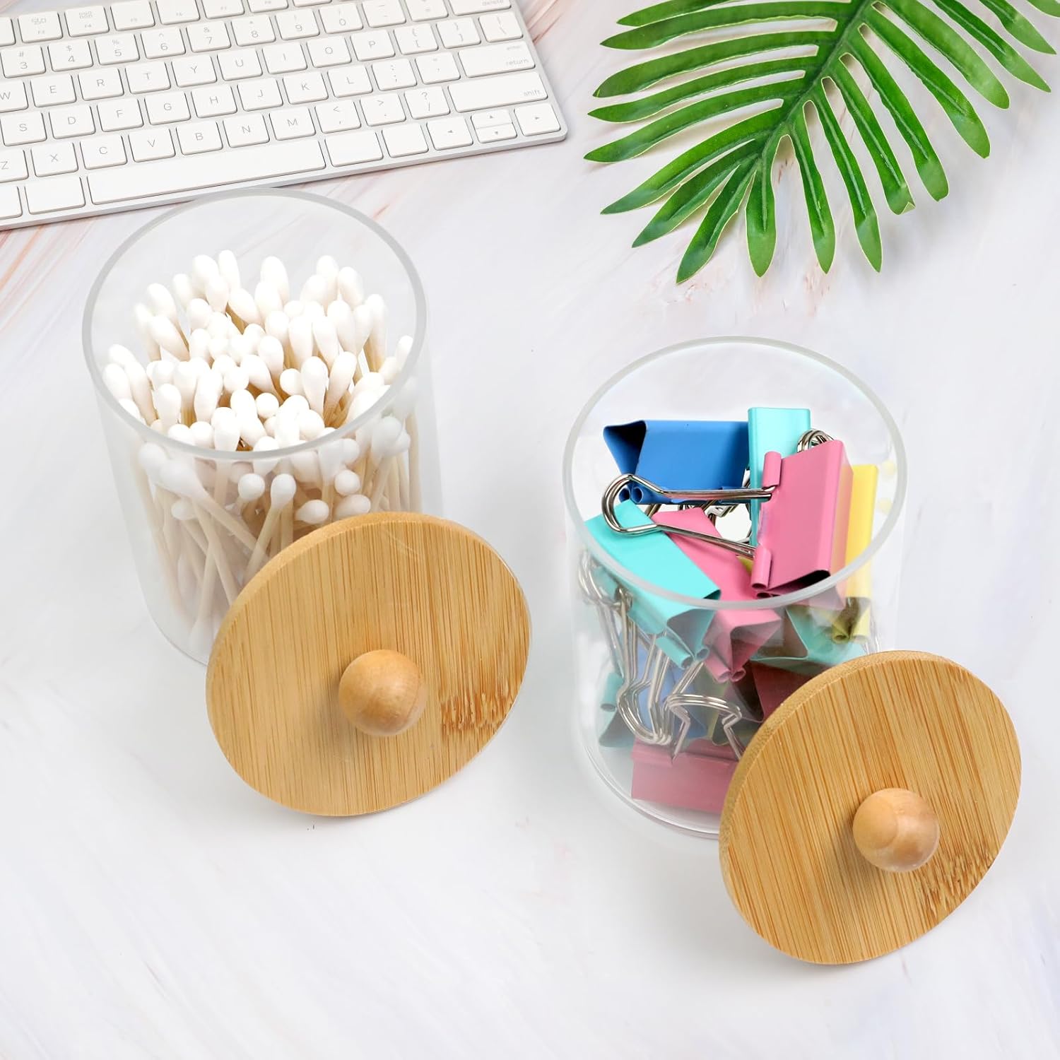 CLQ Bamboo Bathroom Accessories Set of 4 1