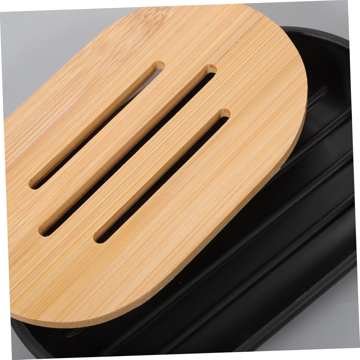 Unomor Modern Bathroom Accessory Set with Wood and Plastic Design