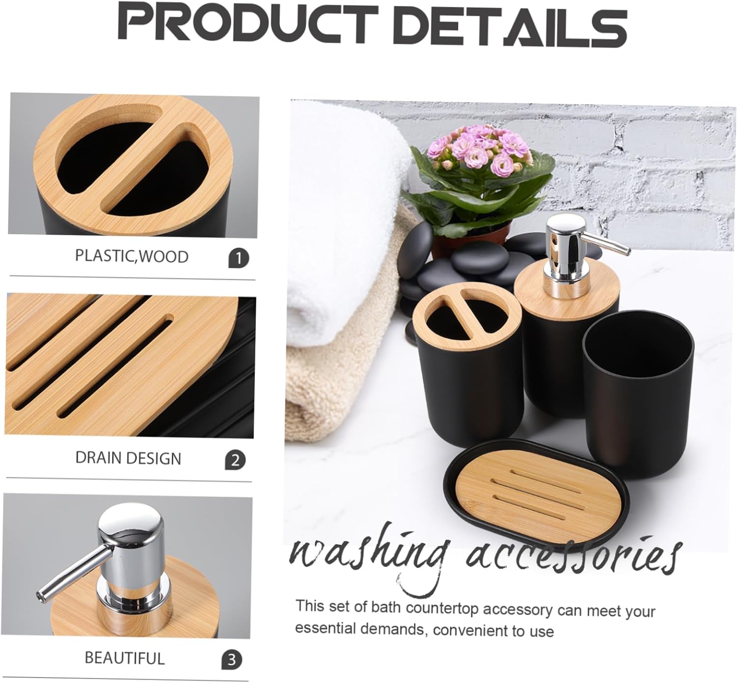 LIFKOME Bathroom Accessories Set for Boys and Girls