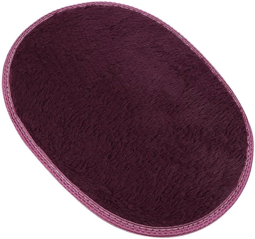 QAZIUY 16x12 Inch Non Slip Bath Mat - Soft Microfiber Shaggy Hot Pink