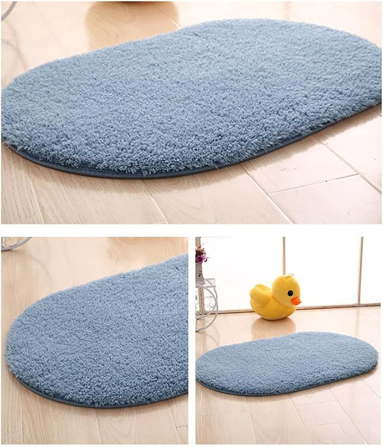 Gooddyiyukey Non-Slip Bath Rug Set 27x18 Inch Microfiber Plush
