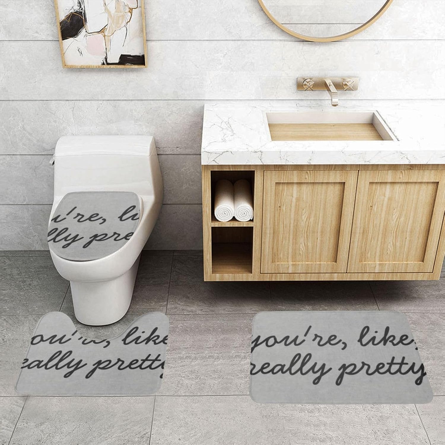 Youre Like Really Pretty Rustic Burlap Linen Bathroom Set