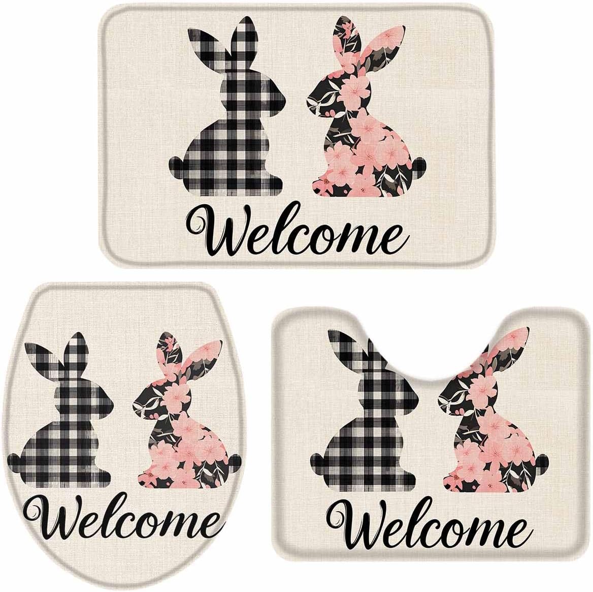 Wotrend Easter 3 Piece Bath Rug Set 1