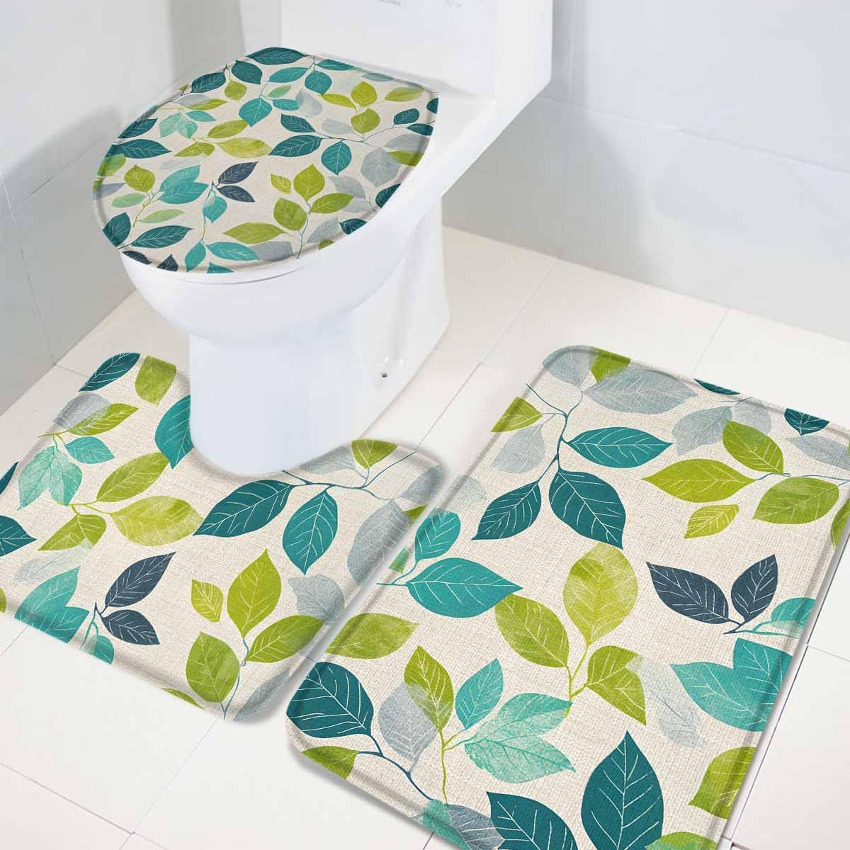Wotrend Leaf 3 Piece Bath Rug Set