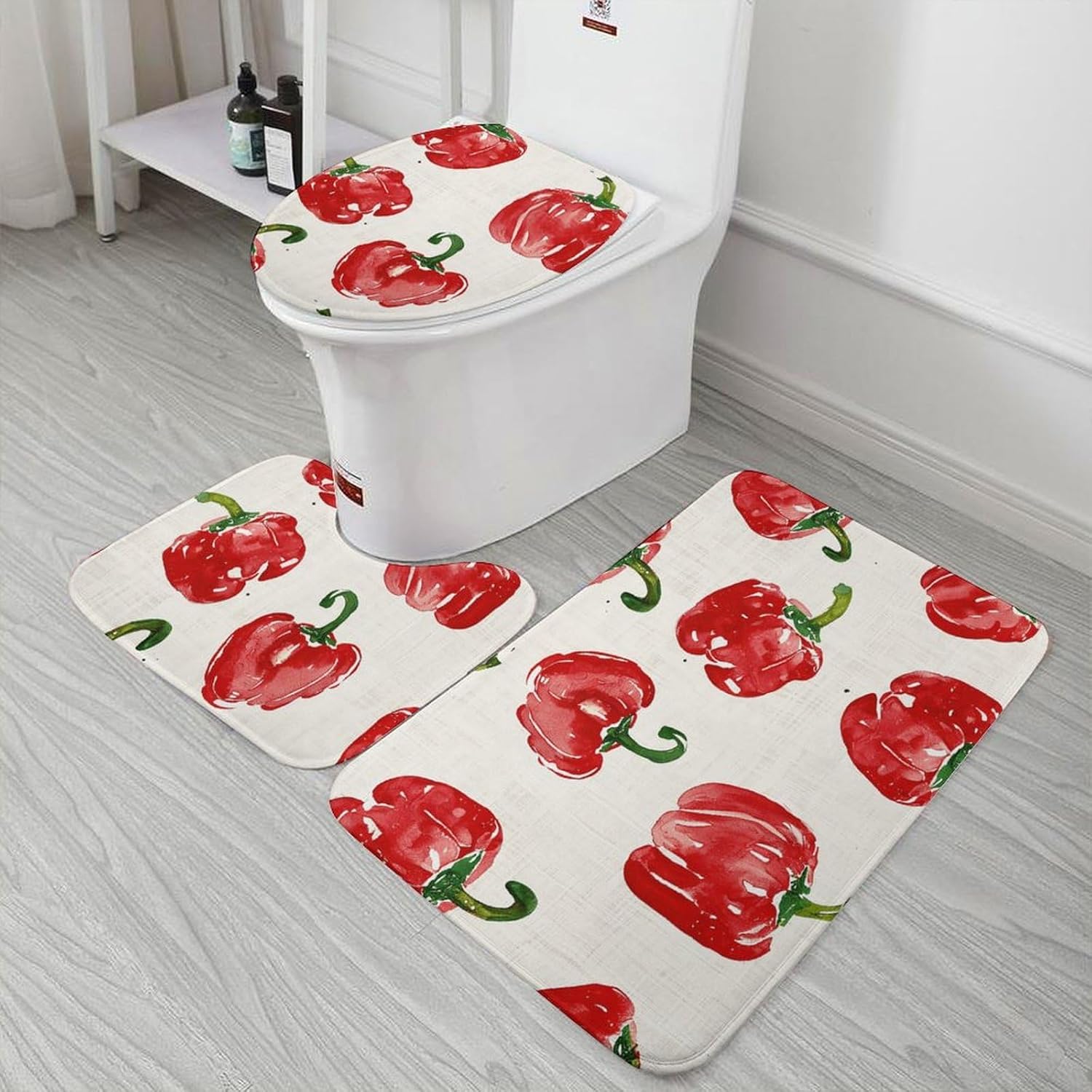 3 Piece Ultra Soft Bathroom Rugs Set with Non-Slip Mats