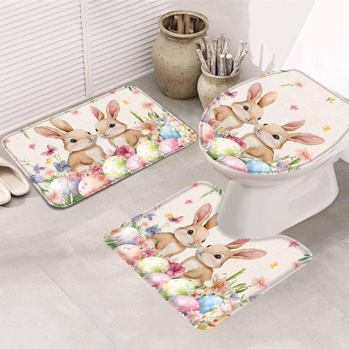 Wotrend Easter 3 Piece Bath Rug Set