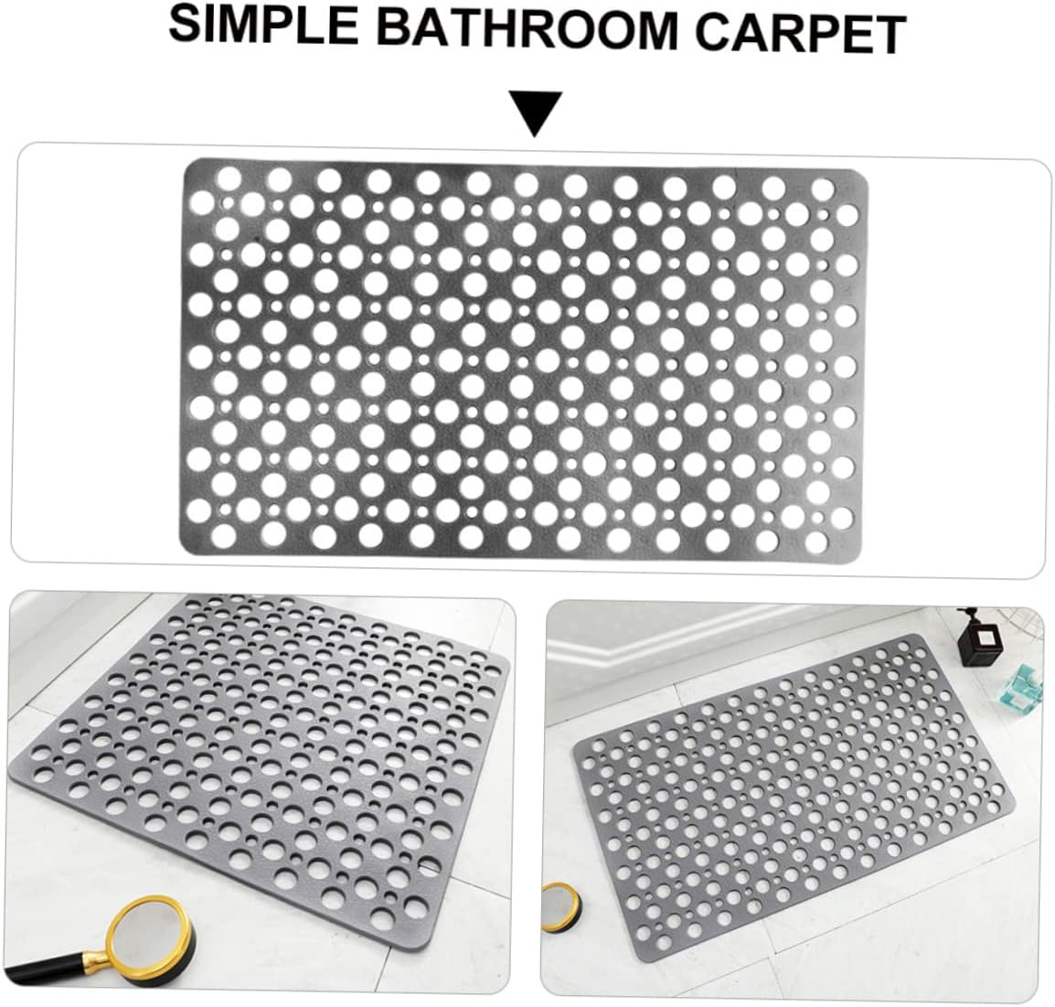 VOSAREA Non-Slip TPE Bath Mat with Suction Cups